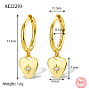 Real 18K Gold Plated 925 Sterling Silver Dangle Hoop Earrings for Women GN7396-6-1