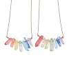 Dyed Colorful Natural Quartz Crystal Bullet Pendant Necklaces NJEW-JN04622-1