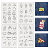 4 Sheets 11.6x8.2 Inch Stick and Stitch Embroidery Patterns DIY-WH0455-138-1