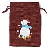 Christmas Theme Jute Cloth Storage Bags ABAG-F010-01A-04-1