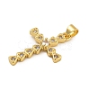 Rack Plating Brass Micro Pave Cubic Zirconia Pendants KK-C074-57G-01-2