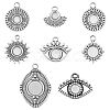 SUPERFINDINGS 16Pcs 8 Styles 304 Stainless Steel Pendant Cabochon Settings STAS-FH0001-91-1