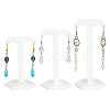 3 Sizes T-Shaped Opaque Acrylic Dangle Earring Display Stands ODIS-WH0029-55-1