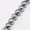 Electroplate Natural Pyrite Round Beads Strands G-L040-4mm-02-2