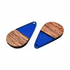 Transparent Resin & Walnut Wood Pendants X-RESI-N025-030-C03-3