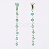 Electroplate Glass Dangle Stud Earrings EJEW-JE04017-02-4