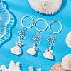 3Pcs 3 Styles Natural Shell Keychains KEYC-JKC00973-2