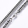 Men's 304 Stainless Steel Curb Chain Necklaces NJEW-O102-03AS-2