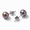 Natural Pearl Ear Studs EJEW-P223-01E-P01-2