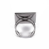 201 Stainless Steel Cuff Pad Ring Settings STAS-S080-041E-P-4