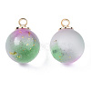 Two Tone Transparent Spray Painted Glass Pendants GLAA-N035-020C-C02-2