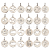  24Pcs 12 Styles 304 Stainless Steel Charms STAS-TA0002-31-2