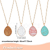 4Pcs 4 Style Natural & Synthetic Mixed Gemstone Teardrop Pendant Necklaces Set NJEW-AB00030-2