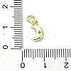 Moon Theme Brass Micro Pave Clear Cubic Zirconia Charms KK-H475-57G-12-3