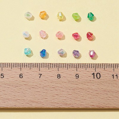 4200Pcs 15 Colors Bicone AB Color Plated Eco-Friendly Transparent Acrylic Beads TACR-FS0001-25-1