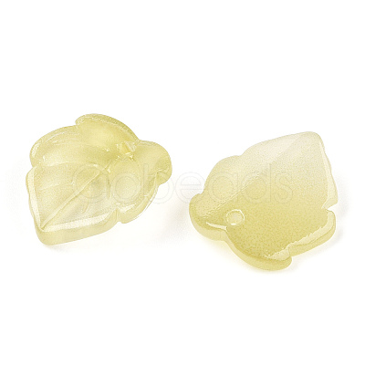 Baking Painted Transparent Glass Petal Beads DGLA-N004-03-1