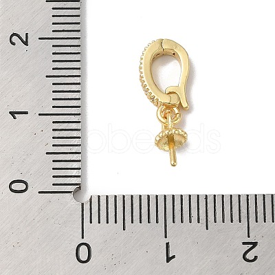 Rack Plating Brass Micro Pave Clear Cubic Zirconia Cup Peg Bails KK-A222-17G-1