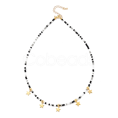 Star Pendant Necklaces NJEW-JN03074-03-1