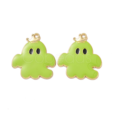 Halloween Theme Rack Plating Alloy Enamel Pendants PALLOY-O109-45LG-1