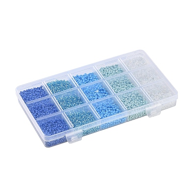 DIY 15 Grids ABS Plastic & Glass Seed Beads Jewelry Making Finding Beads Kits DIY-G119-02H-1