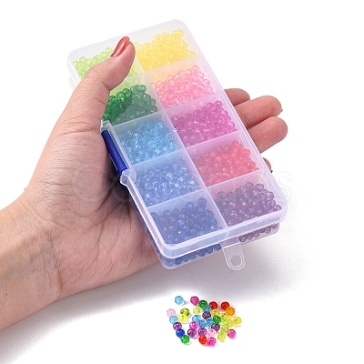 1680Pcs 10 Colors Transparent Acrylic Beads TACR-YW0001-59-1