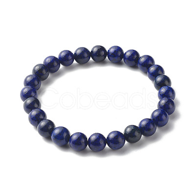 Natural Lapis Lazuli(Dyed) Stretch Bracelets Set for Girl Women BJEW-JB06805-02-1