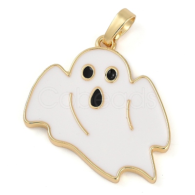 Halloween Rack Plating Brass Enamel Pendants KK-U032-11A-G-1