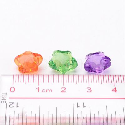 Transparent Mixed Color Acrylic Star Beads X-TACR-S091-12mm-M-1