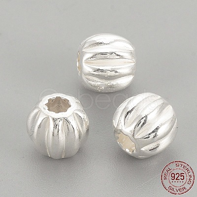 925 Sterling Silver Corrugated Beads STER-S002-14-5mm-1