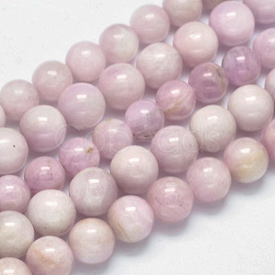 Round Natural Kunzite Beads Strands G-K068-27-8mm-1