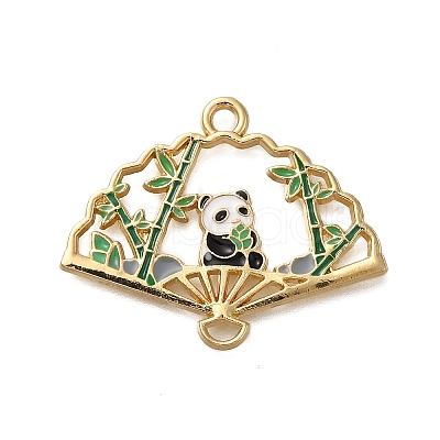 Rack Plating Panda Theme Alloy Enamel Pendants ENAM-S021-08G-C-1