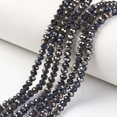 Electroplate Transparent Glass Beads Strands EGLA-A034-T4mm-P01-1