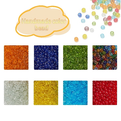 8 Colors Glass Seed Beads SEED-YW0001-55-1