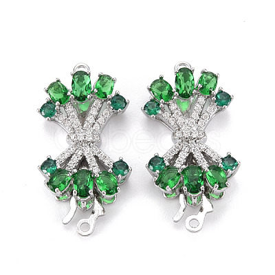 Brass Emerald Rhinestone Box Clasps KK-S356-578-NF-1