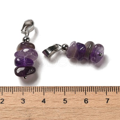 Natural Amethyst Chip Pendants G-H307-07P-03-1