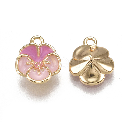 Brass Enamel Charms X-KK-T038-438G-1