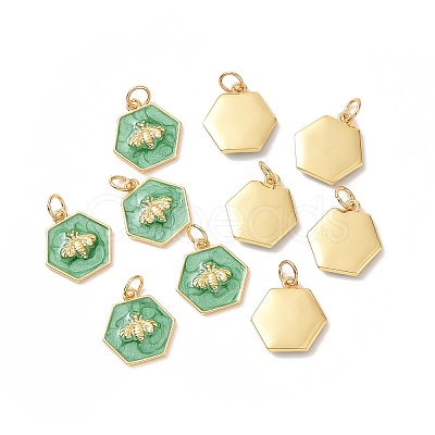 Rack Plating Brass Enamel Pendants X-KK-H431-10G-1