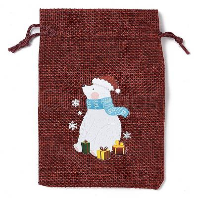 Christmas Theme Jute Cloth Storage Bags ABAG-F010-01A-04-1