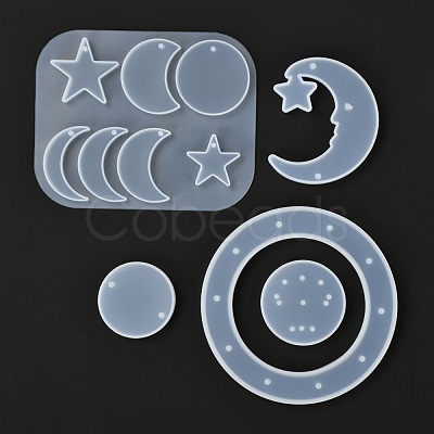 DIY Star & Moon Wind Chime Making Kits DIY-P028-17-1