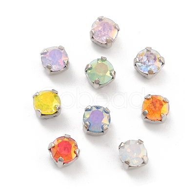 Flat Round Opal Sew On Rhinestones RGLA-G024-12A-P-1