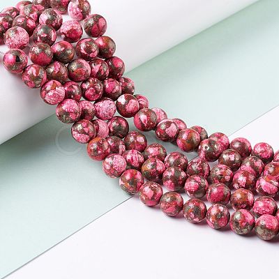 Assembled Synthetic Pyrite and Dyed Howlite Beads Strands G-K317-A03-02-1