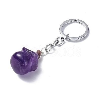 Natural Amethyst Keychains KEYC-P011-04P-05-1