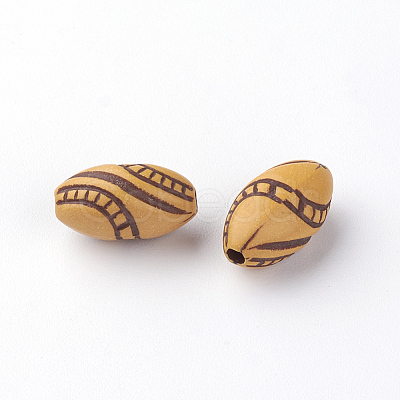 Imitation Wood Acrylic Beads X-SACR-Q186-21-1