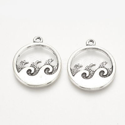 Tibetan Style Alloy Pendants X-TIBE-Q072-23AS-RS-1