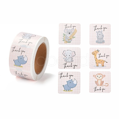 Adhesive Thank You Stickers Roll X-DIY-M035-03G-1