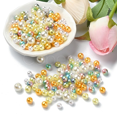 5 Colors ABS Plastic Imitation Pearl Beads KY-YW0001-63G-1