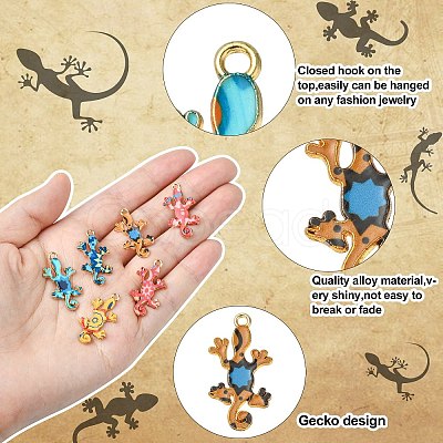 30Pcs 6 Colors Alloy Enamel Pendants ENAM-CJ0004-80-1