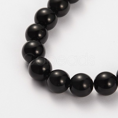 Natural Gemstone Obsidian Round Beads Strands X-G-O030-6mm-08-1