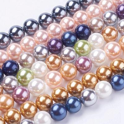 Shell Pearl Beads Strands BSHE-L035-8mm-I-1