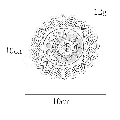 Non-Tarnish Stainless Steel 3D Wind Spinners PW-WG583F5-01-1